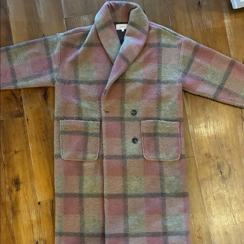 Xirena Pink Plaid Coat - Picture 2 of 6